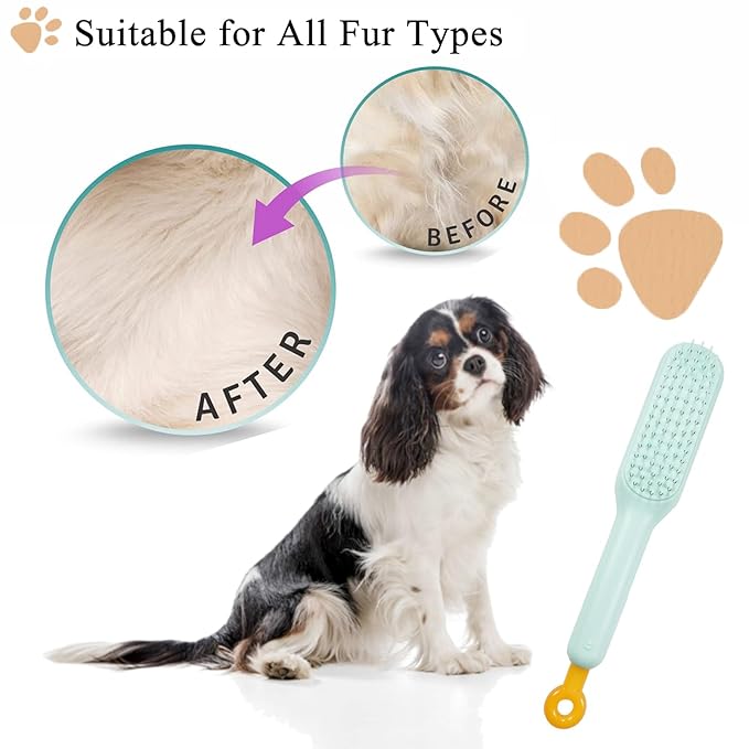 Scalable Small Grooming Dog Brush, Puppy Massaging Hair Brush, for Small Dogs Cats Rabbits of All Hair Types (Blue)
