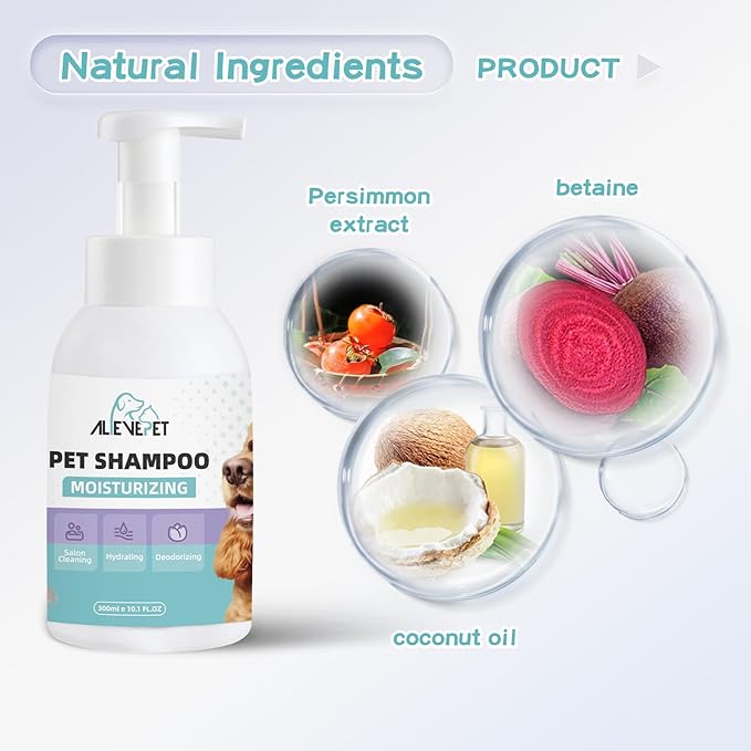 Dog Shampoo - Effective and Gentle Shampoo for Dogs and Cats with Natural Extracts- 300mlï¼10.1 FL.OZï¼
