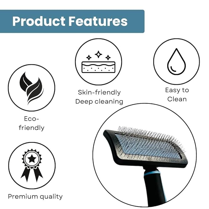 Dog Slicker Brush for Dogs, Perfect for (Goldendoodles, Labradoodles, Poodles), Groom Like a Professional, Fluff Detangle Style - Removes Loose Fur, Tangles and Undercoat (Medium)