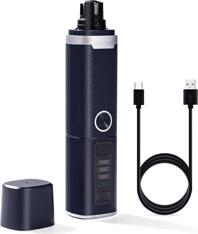 Dog Nail Grinder, 3-Speed Electric Pet Nail Trimmer with LED Lights, Rechargeable Toenail Grinder for Small Medium Large Dogs (Blue)