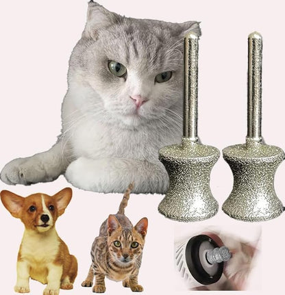 LiveOnce Diamond Dog/Cat Nail Grinder Bits for Rotary Tool Fits Dremel and Many Others for pet, 2 Pieces