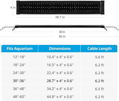 NICREW ClassicLED Plus LED Aquarium Light with Timer, 21 Watts, for 30 to 36 Inch Fish Tank Light, Daylight and Moonlight Cycle