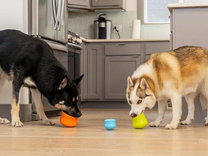 WEST PAW Zogoflex Toppl Treat Dispensing Dog Toy Puzzle  Interactive Chew Toys for Dogs  Dog Toy for Moderate Chewers, Fetch, Catch  Holds Kibble, Treats, X-Large, Tangerine