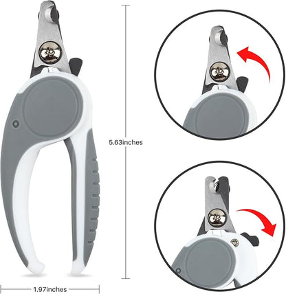 Pet Nail Clippers, Dog Nail Trimmers with Safety Guard to Avoid Excessive Cutting Nails, Dog Grooming Clippers has a Variety of Colors Suitable for Dogs, Cats and Other Petsï¼_reyï¼