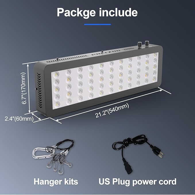 Phlizon 165W Dimmable Full Spectrum Aquarium LED Light Fish Tank LED Reef Decoration Light for Saltwater Freshwater Fish Coral Reef (20"x7"x2.4")