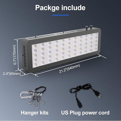 Phlizon 165W Dimmable Full Spectrum Aquarium LED Light Fish Tank LED Reef Decoration Light for Saltwater Freshwater Fish Coral Reef (20"x7"x2.4")