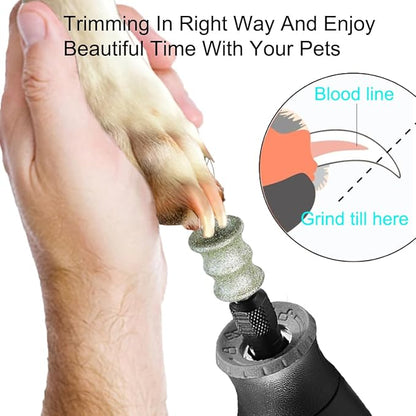 Dog Nail Grooming Tools - Dog Nail Grinder Attachment for Dremel - Diamond Rotary Nail Grinder Bits for Small Medium Dogs Cats and Animals (L)