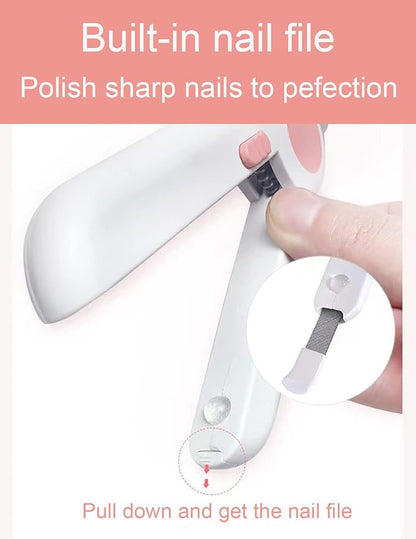 Dogs Nail Clipper Trimmer with LED light Grooming Tools for Pets 1#pink