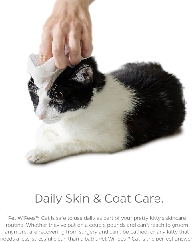 Pet Parents® Pet WiPees Cat All Purpose Cat Wipes, Pet Wipes, All Purpose Wipes for Cats & Cat Bath Wipes, Cat Cleaning Wipes (100 Count (Pack of 1), Calming)