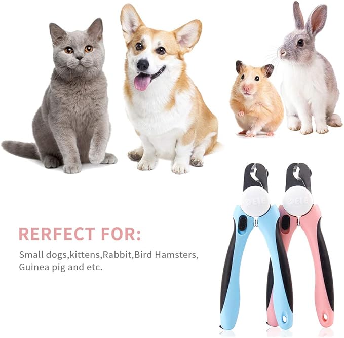 SITENG Dog Nail Clippers - Professional Pet Nail Trimmer with Safety Guard to Avoid Over Cutting - Free Nail File, Sharp Blades & Non Slip Handles - Perfect Grooming Tools for Cats and Medium Dogs