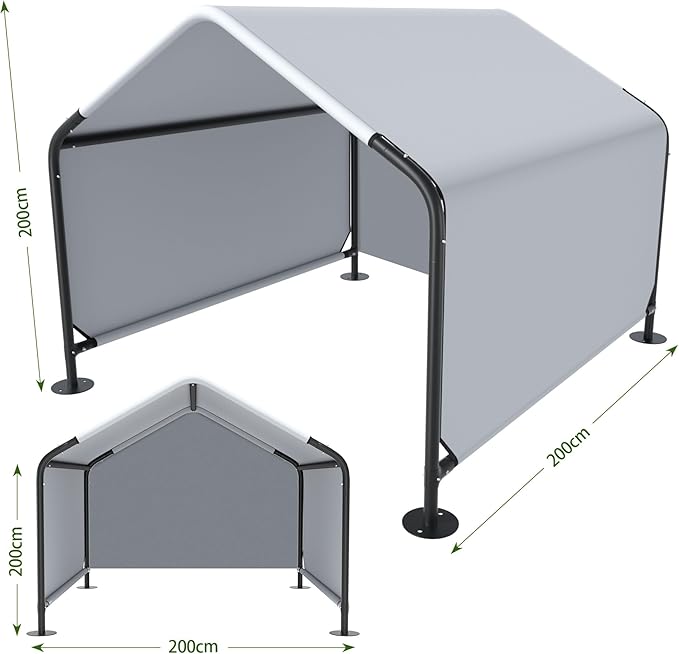 Dog Shade Shelter Outdoor Pet Tent for Dogs and Small Animals - Growfessor Waterproof, Sun Protection, with Ground Nails Pet Canopy with Upgraded Doors - 4'x4'x3' Dimensions