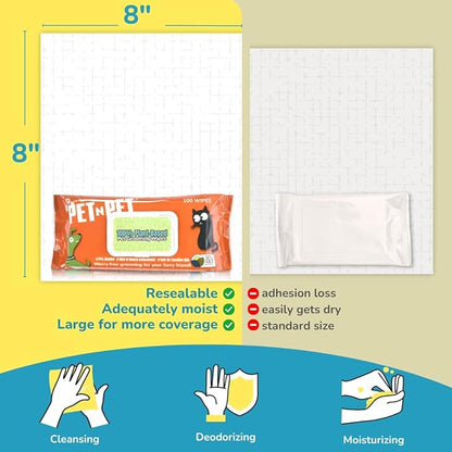 Pet N Pet Poop Bags For Dogs, 120 Counts Dog Poop Bags Rolls + 100% Plant Based Dog Wipes for Paws and Butt, 100 Counts Dog Pet Wipes, 8" x 8" Hypoallergenic Unscented Dog Wipes