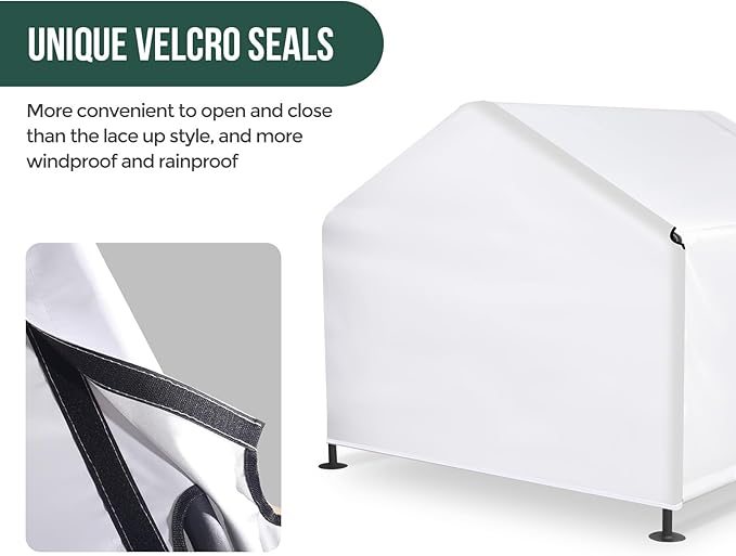 Dog Shade Shelter Outdoor Dog House with Upgraded Door Weatherproof Dog Tent for Large Medium Small Dogs, Cats, Small Animals