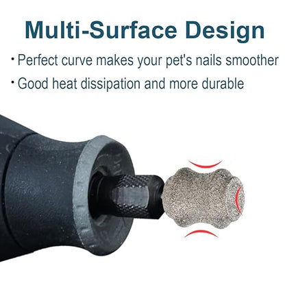 Diamond Dog Nail Grinder for Dremel - Dog Nail Grinder Attachment Bits for Large Medium and Small Dogs Cats Animals Nail Trimming (C