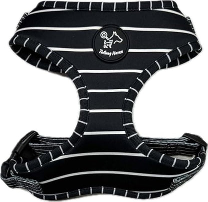 Dog Harness and Leash Set, No Pull Adjustable Soft Padded Vest, No Choke (Large, White Stripe)