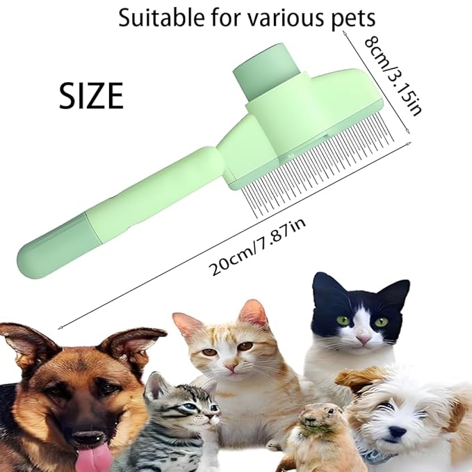 2PCS Pet Hair Removal Comb Flea Comb,Multifunctional Pet Brush with Release Button,Self-Cleaning Pet Comb for Dogs and Cats, Comfort and safety