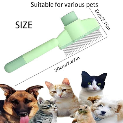 2PCS Pet Hair Removal Comb Flea Comb,Multifunctional Pet Brush with Release Button,Self-Cleaning Pet Comb for Dogs and Cats, Comfort and safety