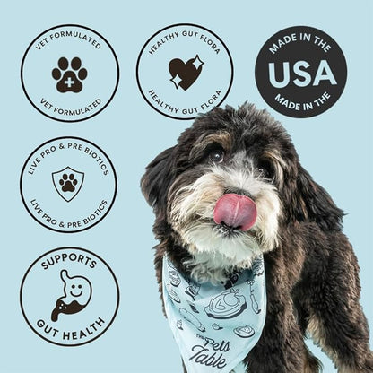 The Pets Table Probiotic Soft Chews Duck Flavored Gut Health Supplement for Dogs - Dog Digestive Support, 60 Chews