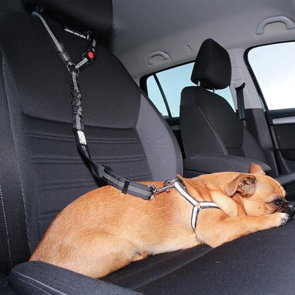 2 Piece Set Dog Seat Belt Retractable Dog Car Seatbelts Adjustable Pet Seat Belt for Vehicle Headrest Restraint Adjustable Heavy Duty & Elastic & Durable Car Harness for Dogs