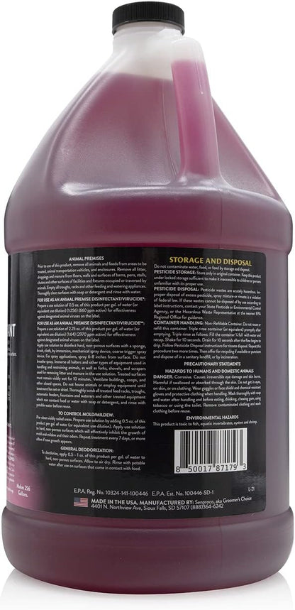 256:1 Disinfectant, 1 Gallon - Liquid Concentrate Disinfectant and Deodorizer, Sanitizer for Veterinary Clinics and Kennels, Effective Against Viruses and Bacteria (Cherry)