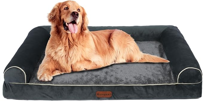 Dog Beds Large Sized Dog, Orthopedic Dog Bed, Waterproof Dog Bed, Washable Dog Bed, 47" x 31" x 8" Dark Gray