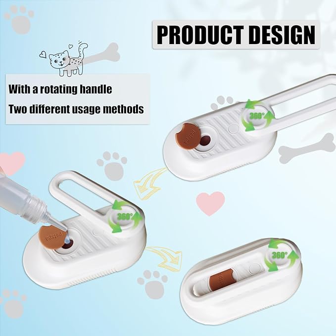 Cat Brush with Steam Cat Grooming Steamy Brush Misting Brush with Adjustable Handle for Cats Dogs Rabbits ALD-002-W (White)