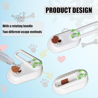 Cat Brush with Steam Cat Grooming Steamy Brush Misting Brush with Adjustable Handle for Cats Dogs Rabbits ALD-002-W (White)