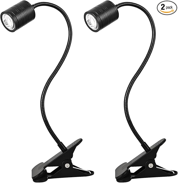 LED Aquarium Light, 4W Clip-on Fish Tank Lamp, 3 Colors, 17.8 Inch Flexible Arm, Full Spectrum for Plants and Coral