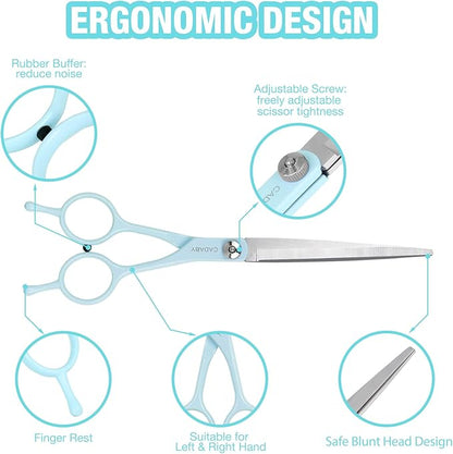 5 in 1 Dog Scissors for Grooming, Dog Grooming Scissors, Professional Pet Stainless Steel Shears, Sharp, Blue