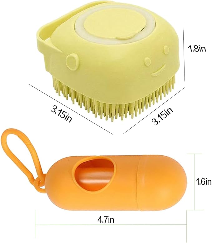 Pets Bath Brush | Scrubber for Bath | Dog Shampoo Brush | Dog Washing/Shower Brush, Suitable for Short/Long Haired Dogs, Dog Brush for Shedding, Bathing, Massaging & Grooming (2yellow) (2yellow2)