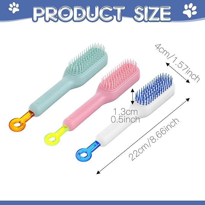 3 Pcs Dog Brushes for Grooming, Pet Hair Grooming Brush for Short Haired Cats Dogs Professional Dog and Cat Brush for Shedding Ideal for Small and Long Haired Dogs (Pink, Blue, White)