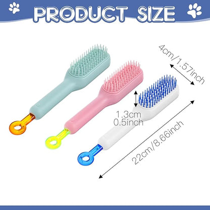 3 Pcs Dog Brushes for Grooming, Pet Hair Grooming Brush for Short Haired Cats Dogs Professional Dog and Cat Brush for Shedding Ideal for Small and Long Haired Dogs (Pink, Blue, White)