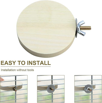 2 Pieces Bird Perch Platform Wooden Stand Toy for Small Bird Parrot Parakeet Cockatiel Budgie Lovebirds Conures Finches Rat Cage Accessories