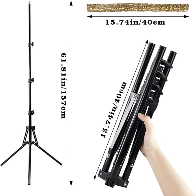 Wooden Bird Perch Stand with a Height Adjustable Tripod, Bird Training Accessories for Indoor or Outdoor, Birds Stand for African Grey, Budgies, Cockatiels, Lovebirds, Conures, Small to Medium Birds