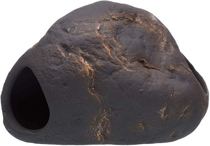 Plecoceramics Cichlid Stone Decoration - Aquarium cave for Cichlids, Betta, Small Fish - Fish Tank Hideway Decor - Betta Toys Hideout Stones House (Magma Stone Large)