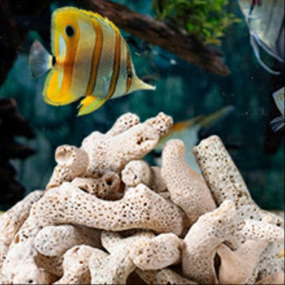 Crushed Coral for Freshwater Aquarium,Fish Tank Crushed Coral Ph Aquarium Bio Filter Media Bag Media Reusable Aquarium Filter (500g)