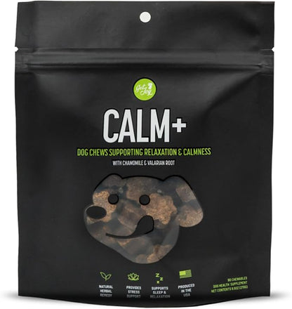Get Joy Calm+ Stress Support Dog Supplement Chews, 90 Soft Chews, Chicken Flavor, Supports Sleep & Relaxation, with Chamomile & Valerian Root, PhD Animal Nutritionist Formulated, Produced in USA