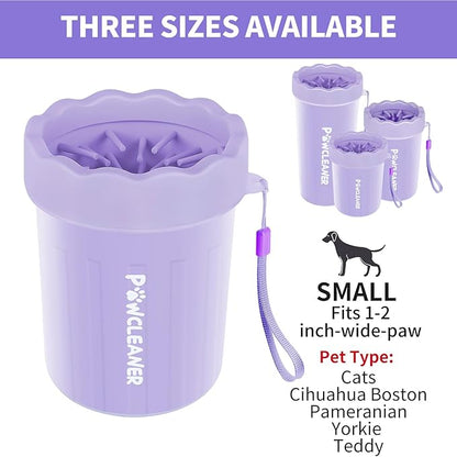 Dog Paw Cleaner for Dogs, (with 3Pcs Absorbent Towels & Adjustable Bath Brush) Dog Paw Washer, Pet Foot Cleaner (Purple, Small)