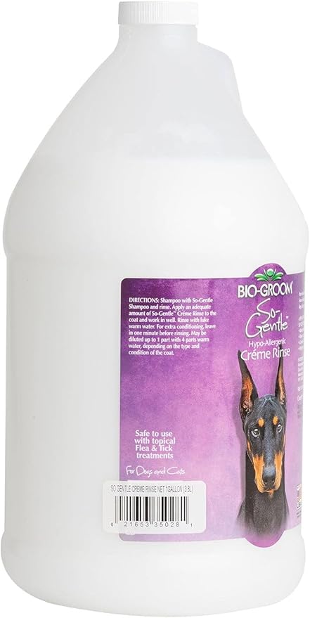 Bio-Groom So-Gentle Hypoallergenic Dog Conditioner  Tearless, Cat & Dog Bathing Supplies, Puppy Wash for Gentle Skin, Cruelty-Free, Made in USA, Tear-Free Dog Products  1 Gallon
