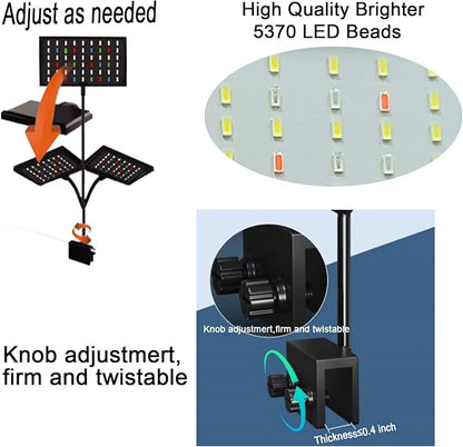 Clip-On Aquarium Light 10W Full Spectrum LED Nano Fish Tank Light with Timer & Dimmer and 3 Lighting Modes for Freshwater Plants & Tropical Fish Ideal for 8-20 Inch Tanks (3-8 Gallons)