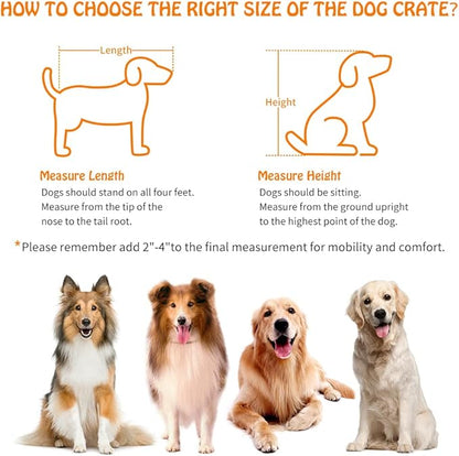 Dog Crate Furniture with Double Drawers, Wooden End Table Dog Kennel, Furniture Style Wood House Crate for Large Dogs, Decorative Dog Crate with Storage for Large Breed, 40 Inch Retro