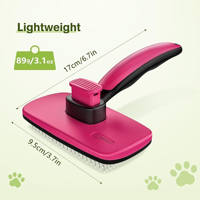 Pecute Self-Cleaning Slicker Brush for Dogs, Cats, Lightweight Dog Brush for Shedding Massaging Grooming, Cat Brush Gently Removes Loose Fur Undercoat for Small Dogs Cats Rabbits of All Hair Types