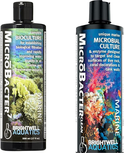 Brightwell Aquatics MicroBacter7 & MicroBacter Clean - Bacteria & Water Conditioners for Fish Tanks and Aquariums