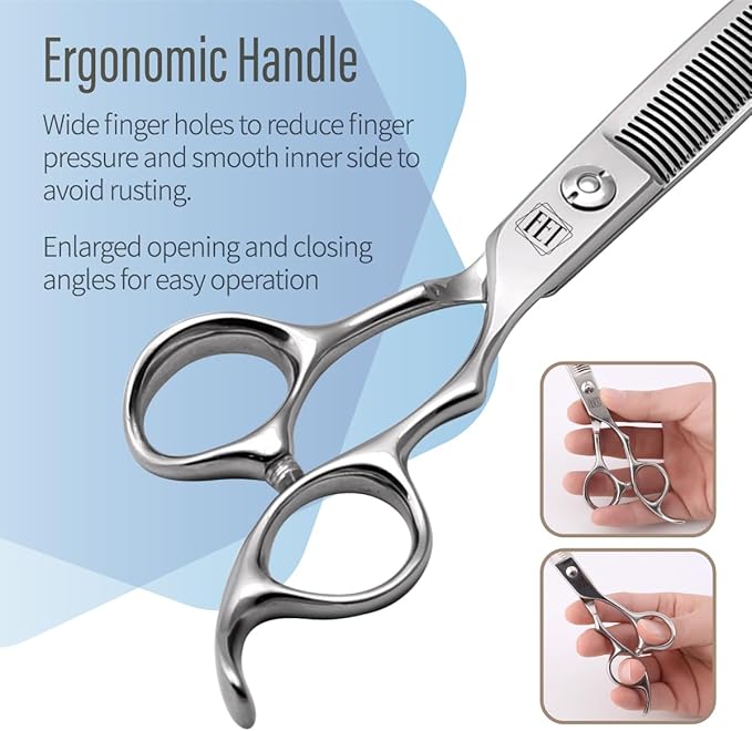 Dog Grooming Scissors: 6.5 inch Pet Thinning Shears Made Of Japanese 440C Advanced Stainless Steel Professional Grooming Scissors for Dogs Cats and Other Pets