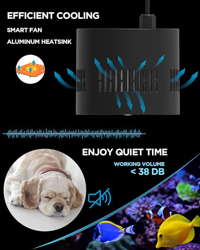 Lominie Aquarium LED Light, Reef Coral Light Full Spectrum Saltwater Aquarium Light with Remote Control Gooseneck for 10 Gallon Fish Tank