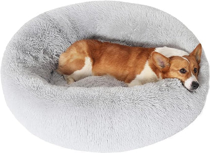 JOLLYVOGUE Dog Beds, Calming Large Dog Bed, Anti-Anxiety Dog Beds Large Sized Dog, Fluffy Donut Dog Bed, Cozy Dog Cat Cushion Bed for Medium Large Dogs (27"/30"/36")