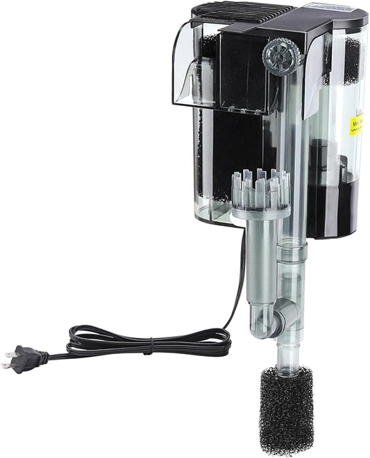 hygger Hang On Back Aquarium Filter, Small Fish Tank Filter Waterfall Filtration System, Adjustable Water Flow with Surface Skimmer, Replaceable Sponge Quiet Hanging Filter for Tank 10~20 Gal