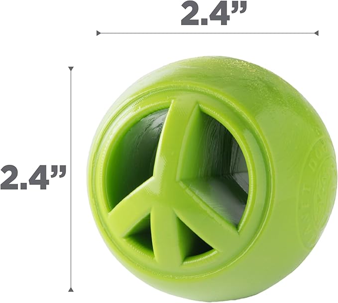 Outward Hound by Planet Dog Nooks Peace Interactive Treat Dispensing Dog Toy, Small, Green