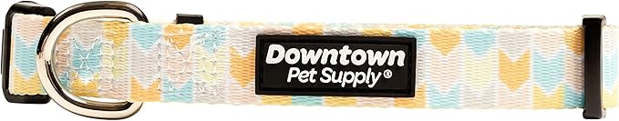 Downtown Pet Supply - Best, Cute & Fancy Dog Collar - Lightweight Adjustable Dog Collar with Quick Buckle & D-Ring - Hand Wash Safe - Chevron - S - Small Dog Collar