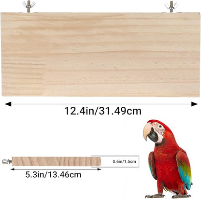 3 Pack Bird Perch Stand, Parrot Wood Platform, Natural Wooden Perch Toys Playground Cage for Conure, Chinchilla, Parakeet, Budgie, Cockatiel